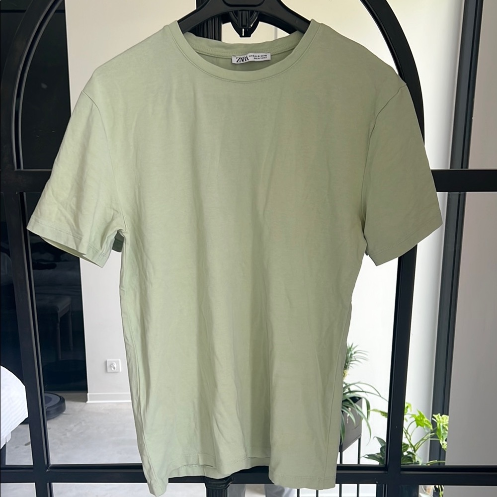 Zara Green Crew Neck Short Sleeve Tee